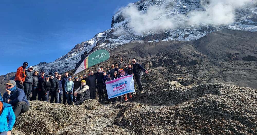 The Youth Talk team head up Mount Kilimanjaro.