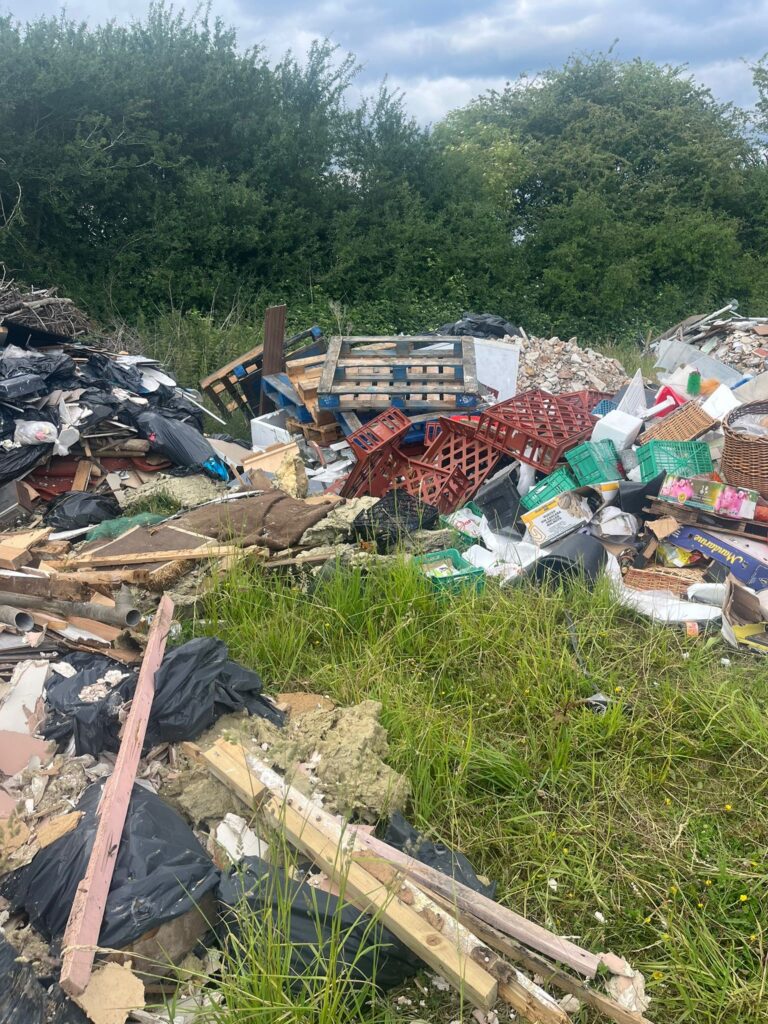 The fly-tipping in Harpenden last summer.
