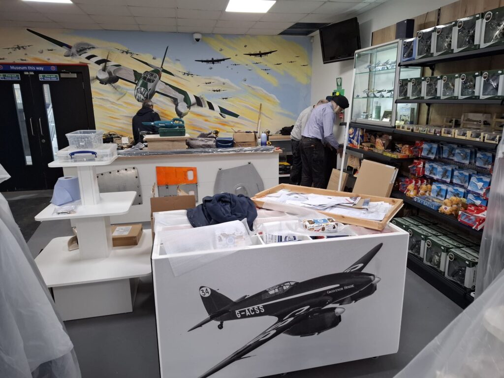 Inside the de Havilland Aircraft Museum.