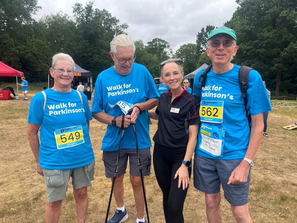Instructor Delia taking part in a Parkinson's group walk.