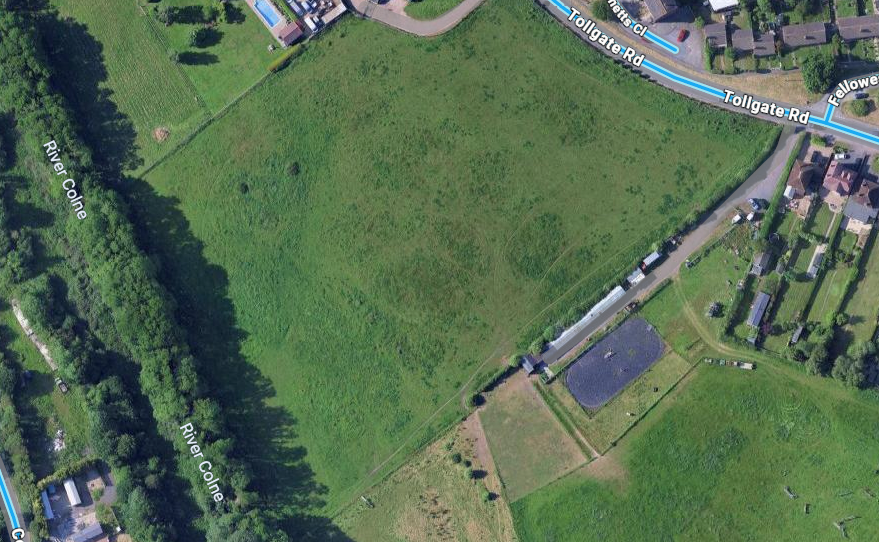 Land in Colney Heath facing development plans. Photo: Google Maps
