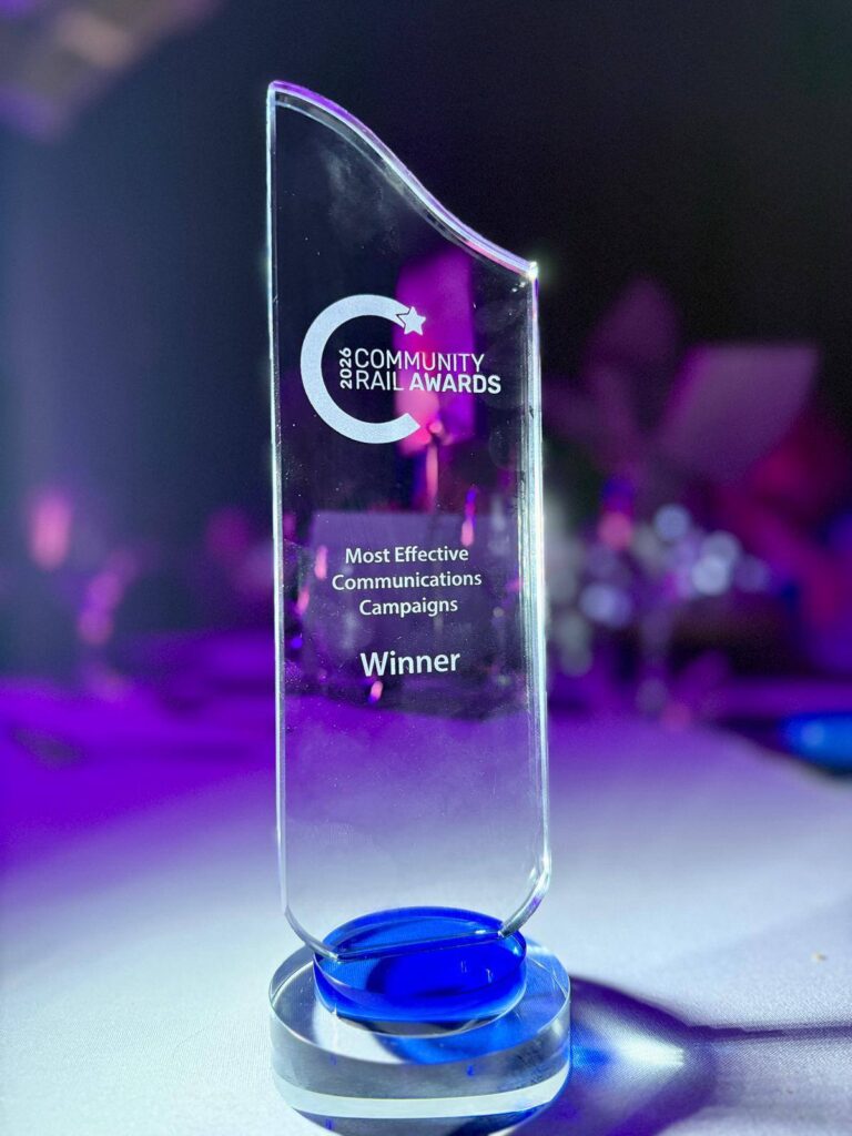 The Abbey Line Community Rail Partnership (CRP) won ‘Most Effective Communications Campaign’ at the 21st Community Rail Awards