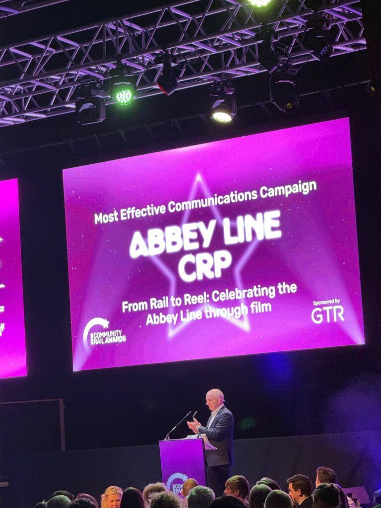 The Abbey Line Community Rail Partnership (CRP) won ‘Most Effective Communications Campaign’ at the 21st Community Rail Awards