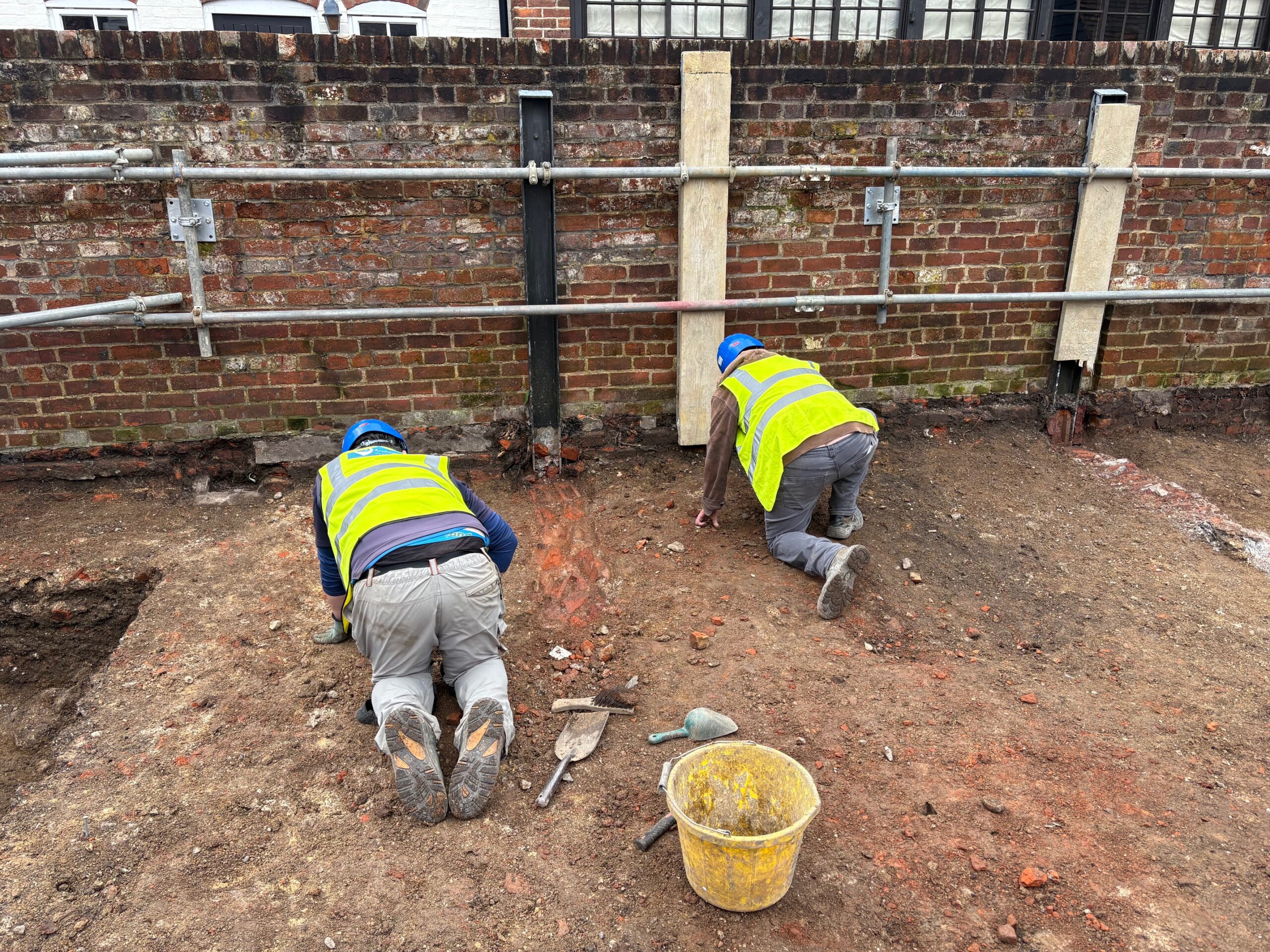 Archaeological dig at the Rose and Crown in St Michael's village. Photo: Kate Klevit