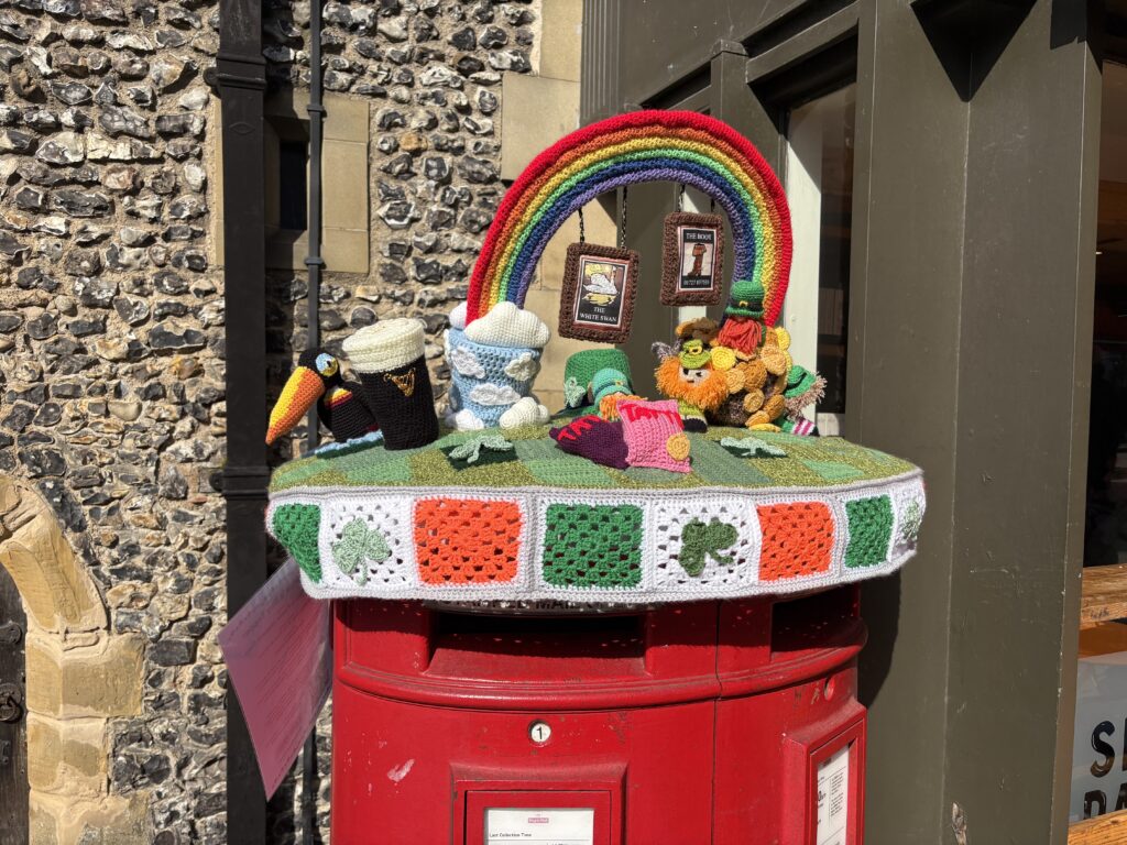 The St Patrick's Day postbox topper.