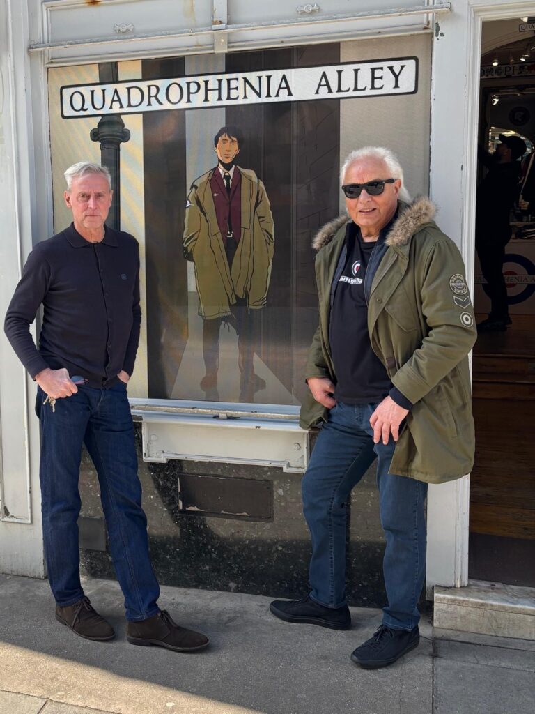 Will with Paul Bone, owner of the iconic Quadrophenia Alley in Brighton, who is stocking the book.
