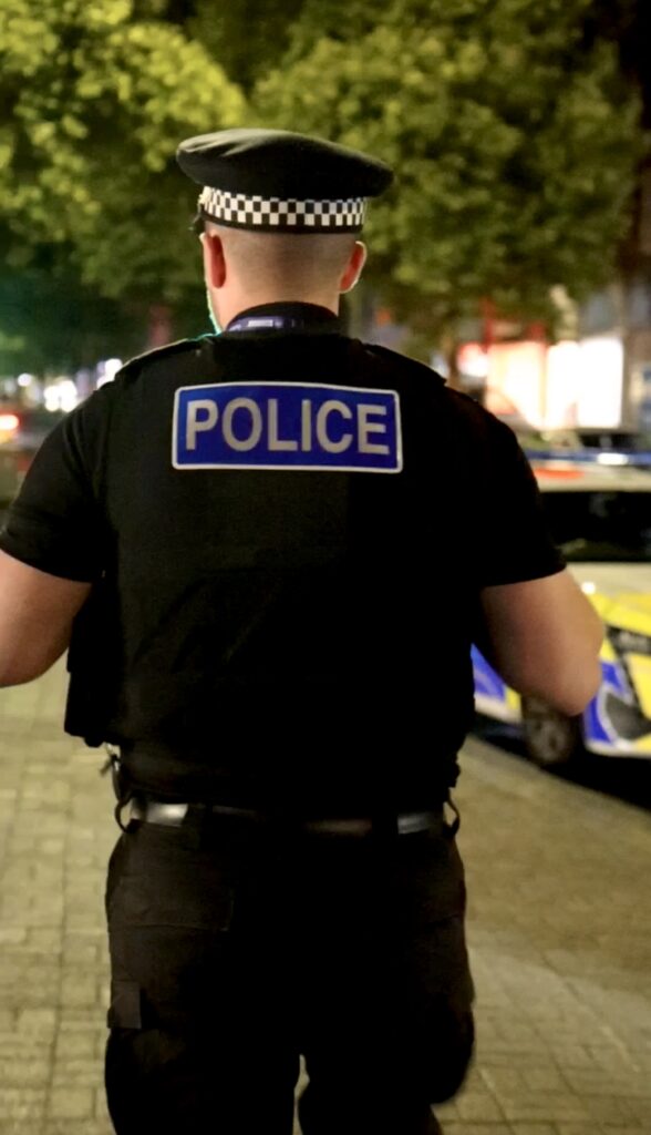 Uniformed officers on patrol in St Albans city centre.