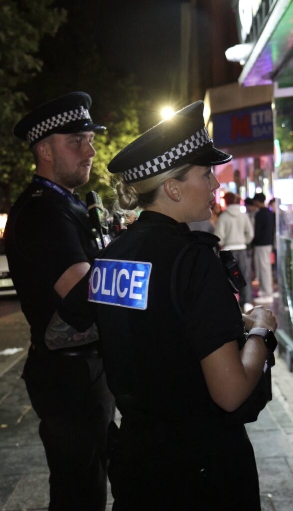 Uniformed officers on patrol in St Albans city centre.