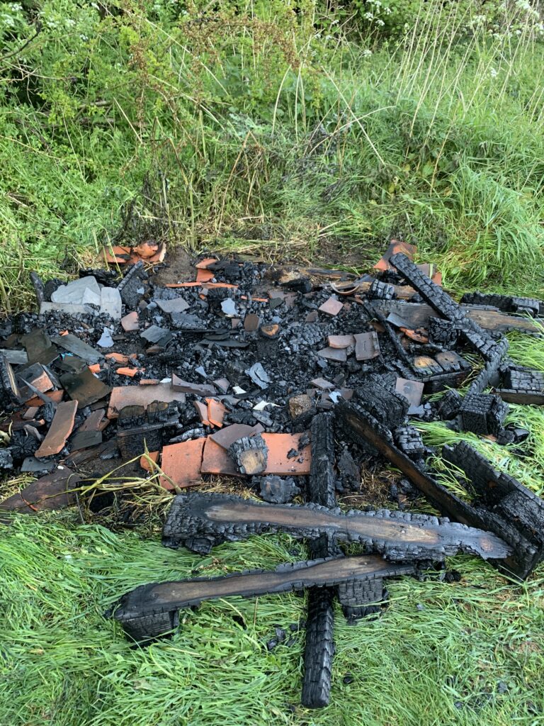 The Sopwell Community Garden bug hotel has been destroyed by vandals.