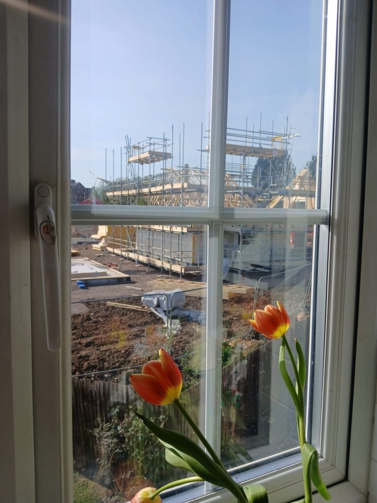 The view out of a neighbour's window of the new development.
