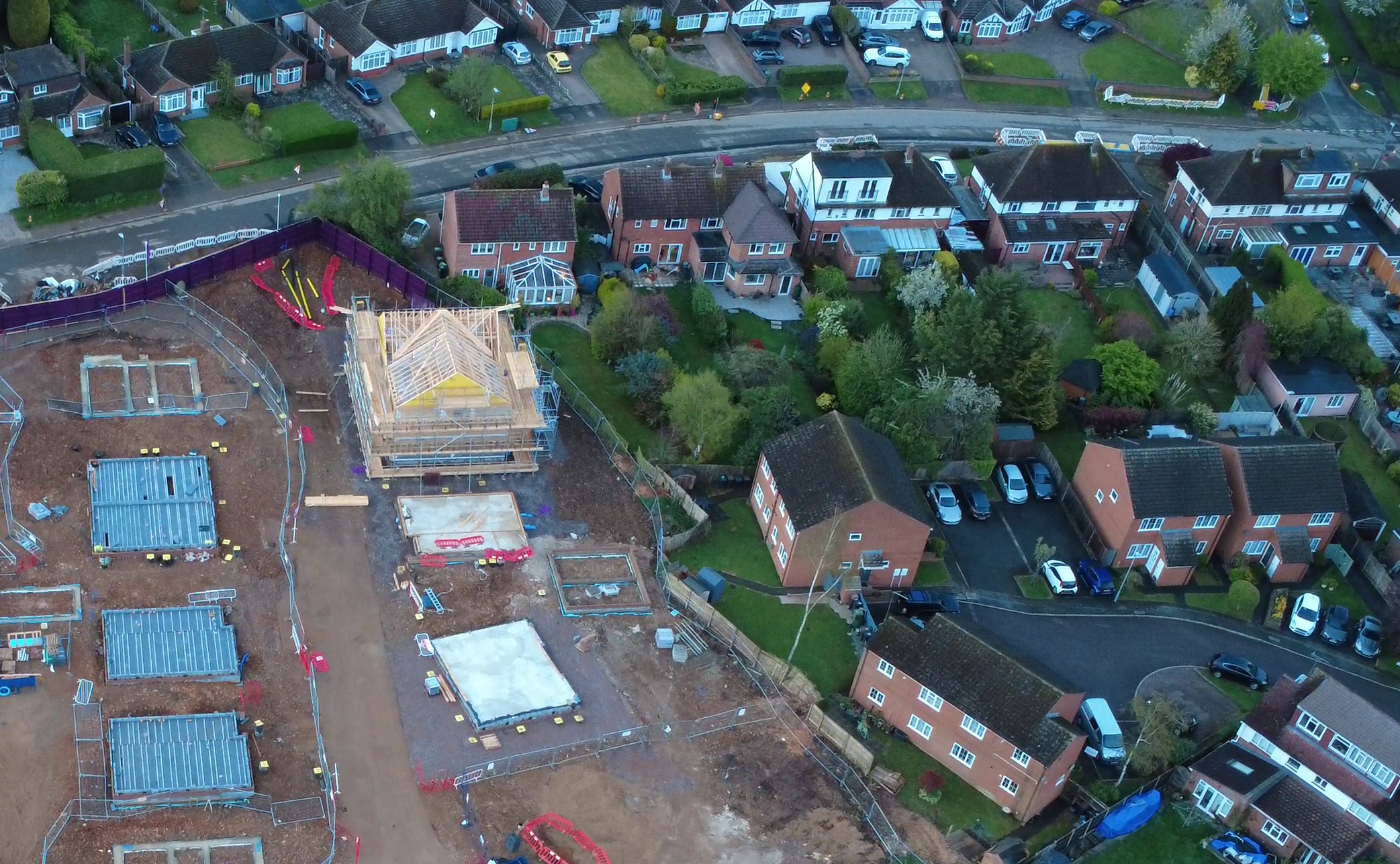 A view of the Chiswell Green development showing the proximity to existing homes.