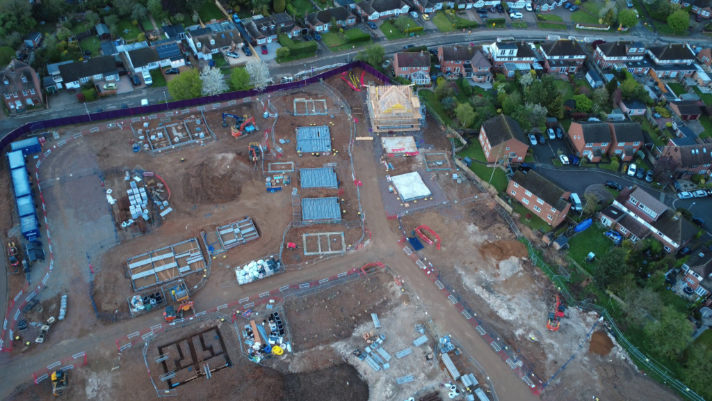 A view of the Chiswell Green development showing the proximity to existing homes.