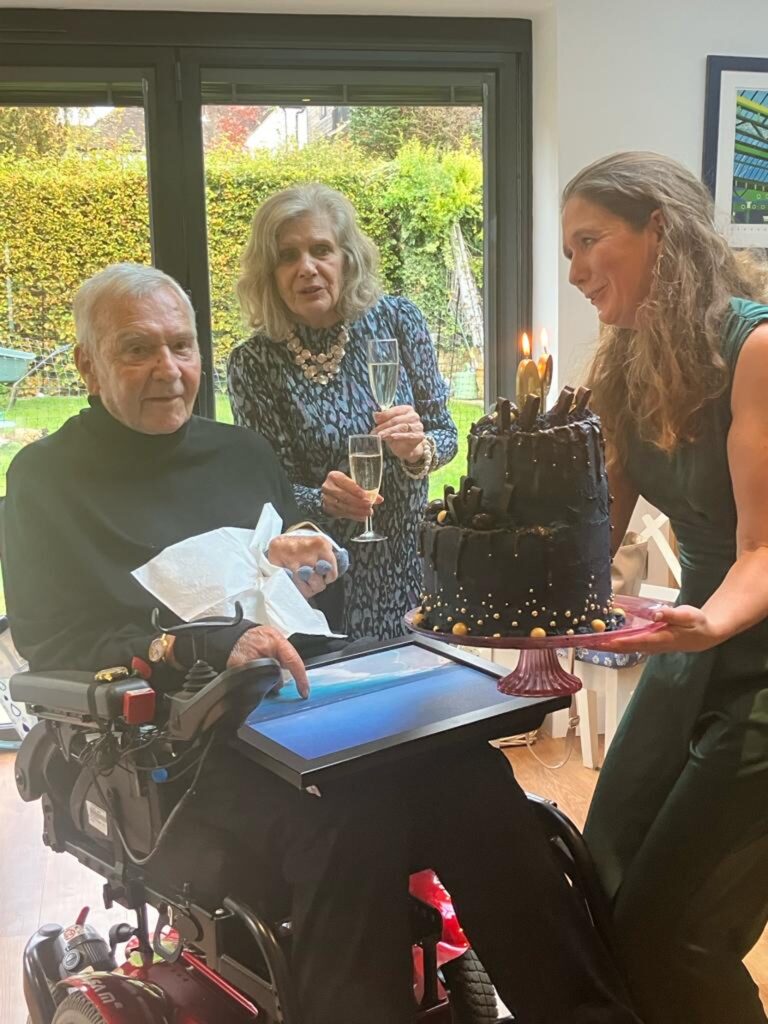 Michael, Susan and their daughter Katherine on his 90th birthday