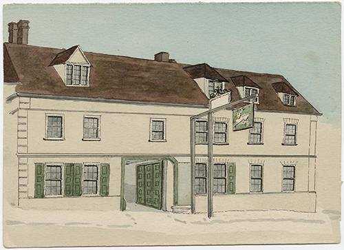 The White Hart in 1770, image courtesy of St Albans Museums.