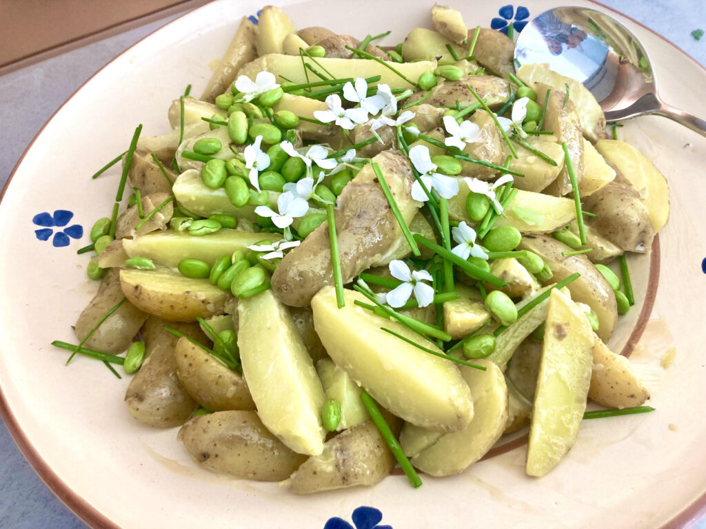 Potato and edamame salad