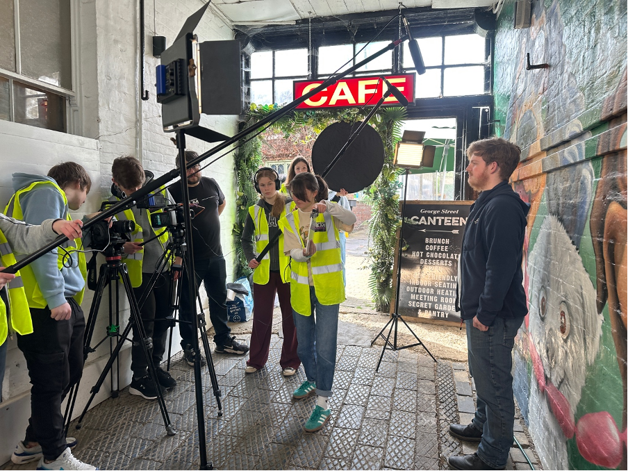 Brilliant students filming the Youth Talk video
