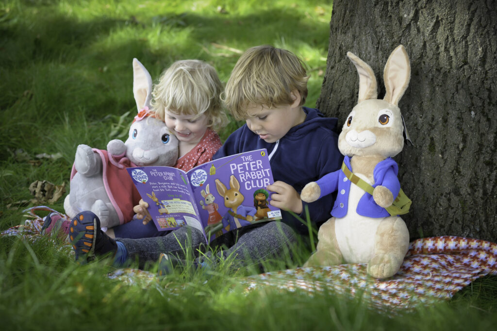 When the Peter Rabbit Adventure Playground was first announced, and before construction started, Willows sent out this picture with two children sat under the 100 year old ash tree (which is now the Peter Rabbit secret treehouse and the site of a time capsule) reading a Peter Rabbit book.