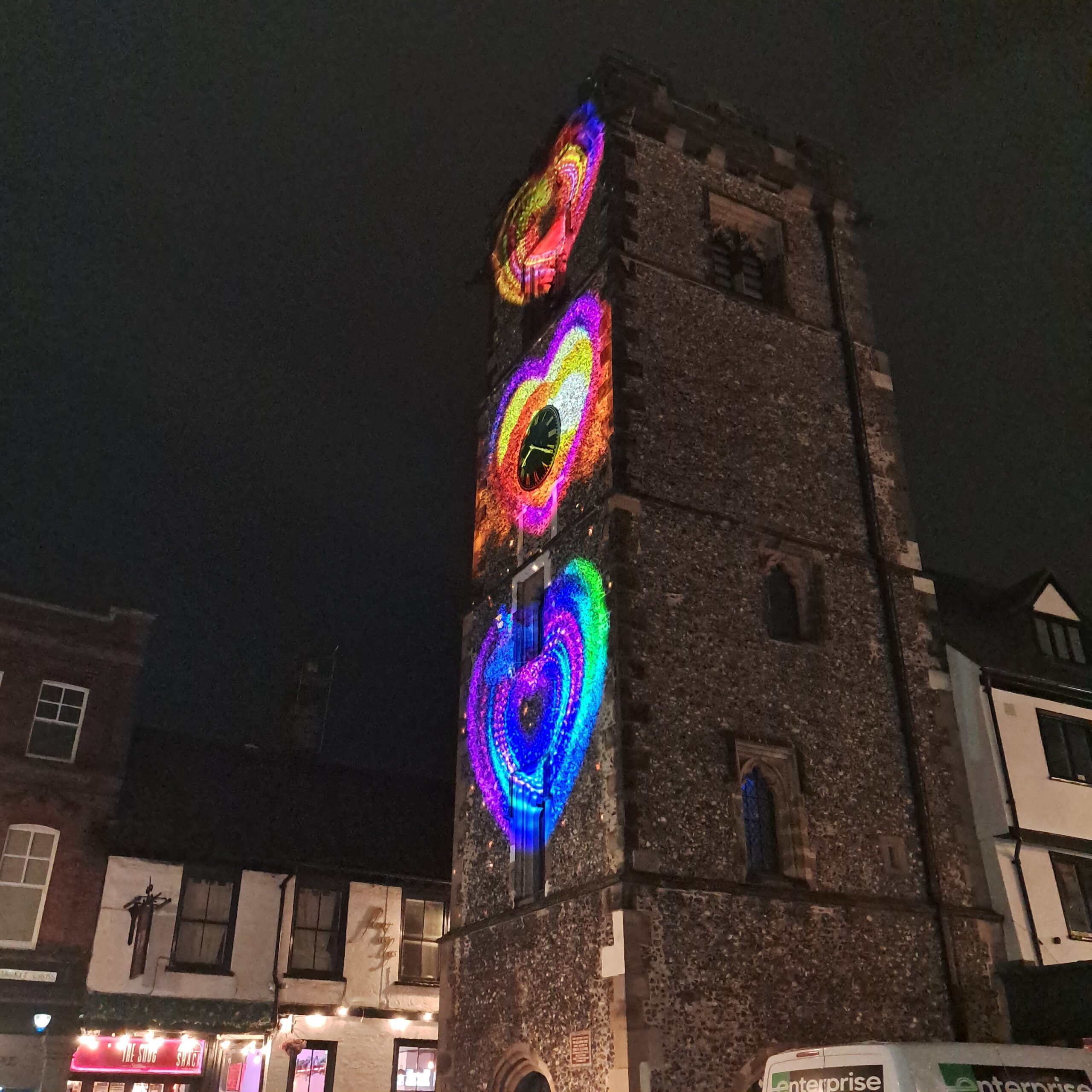 A romantic projection on the Clock Tower