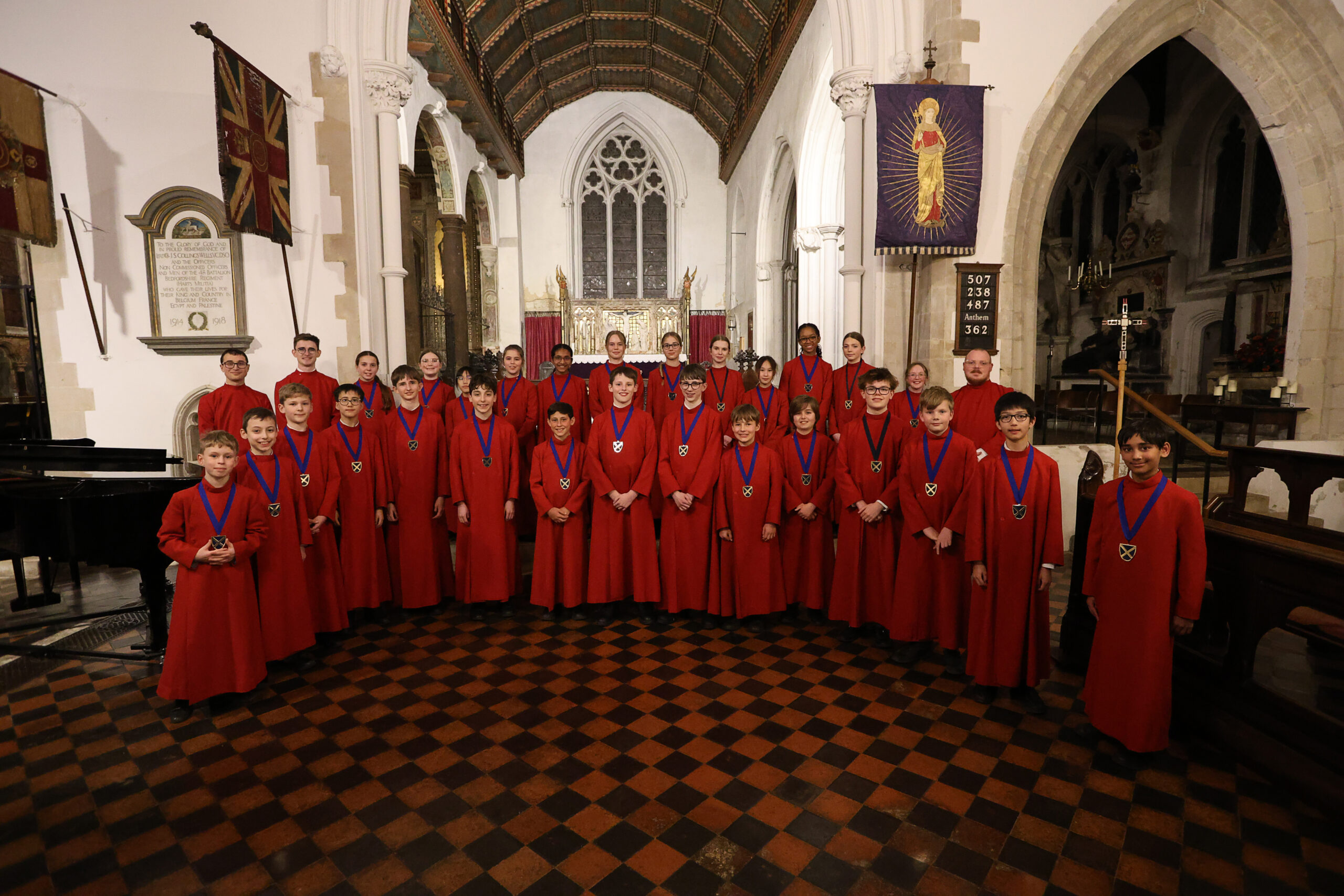 he Duchess of Gloucester, a long-standing supporter of music and the arts, will attend a St Albans Cathedral Music Trust celebratory choristers’ recital in the Lady Chapel