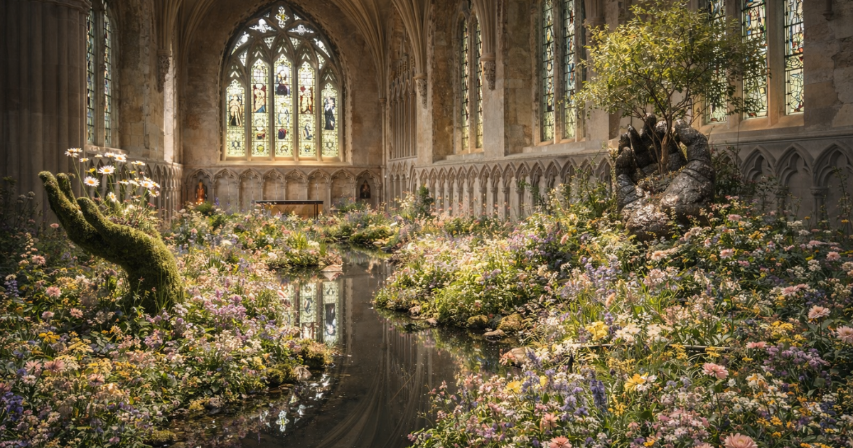 Artist's impression of The Martyr's Garden at St Albans Cathedral