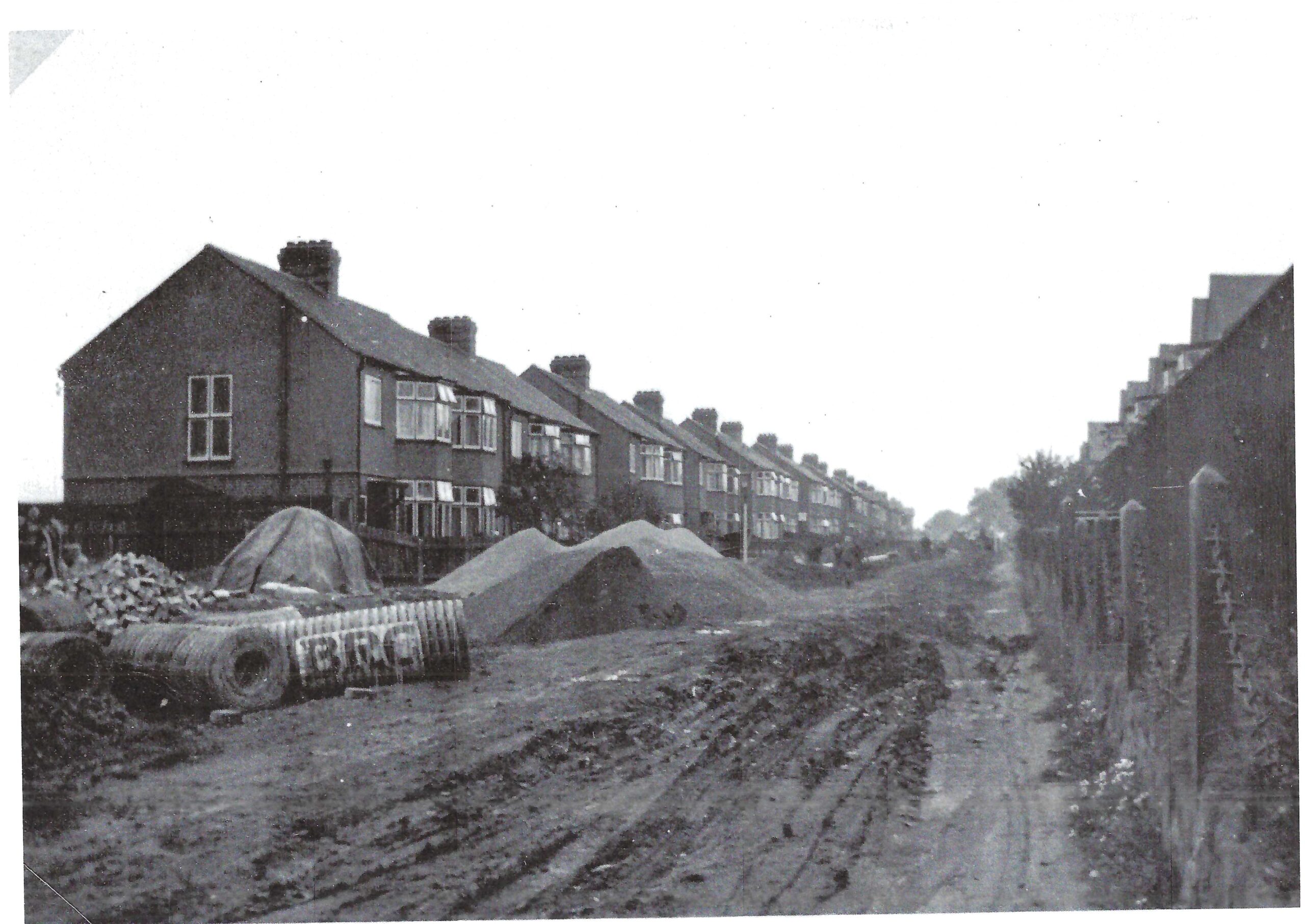 Overstone Road being constructed 1929