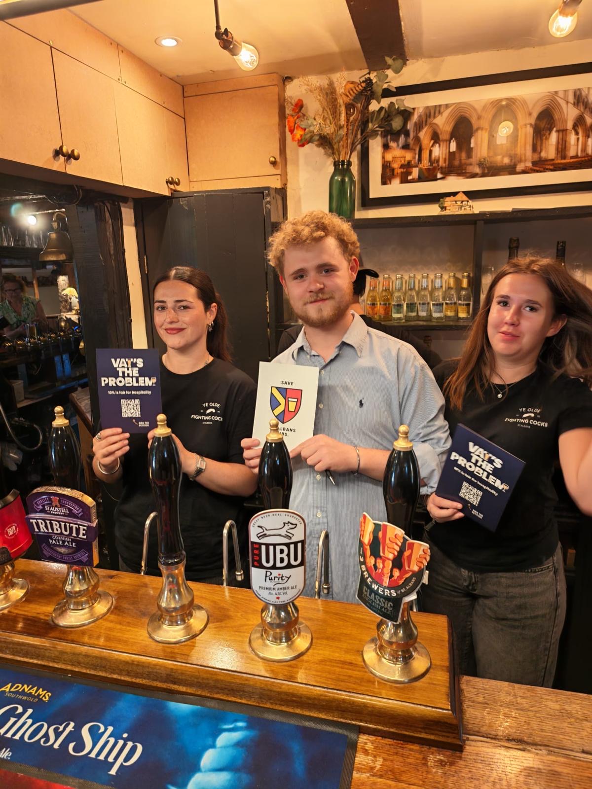 Pubs across St Albans are backing the VAT's the Problem campaign.