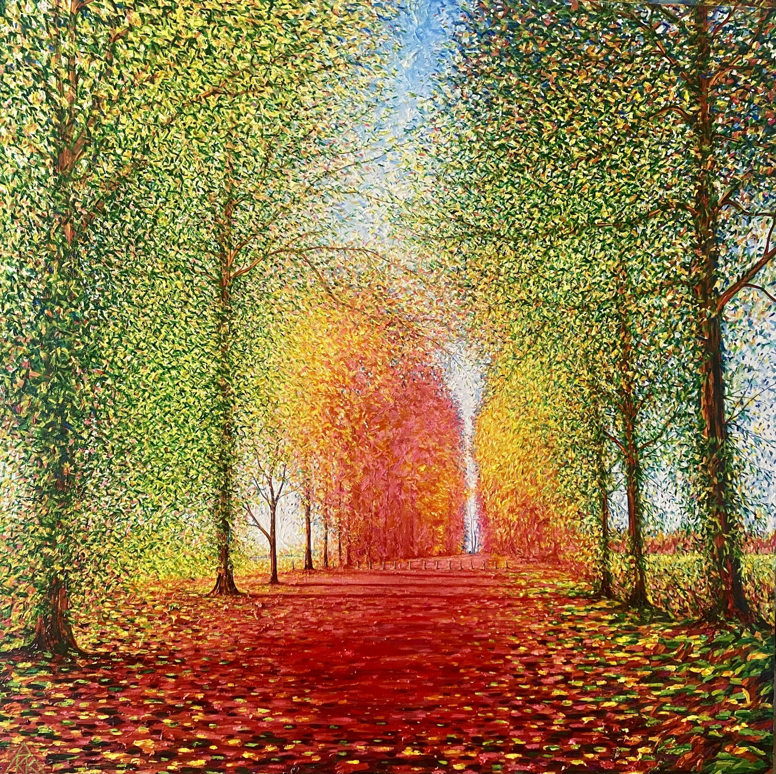 Andrew Keenleyside is exhibiting paintings featuring Rothamsted Park's Avenue of Trees