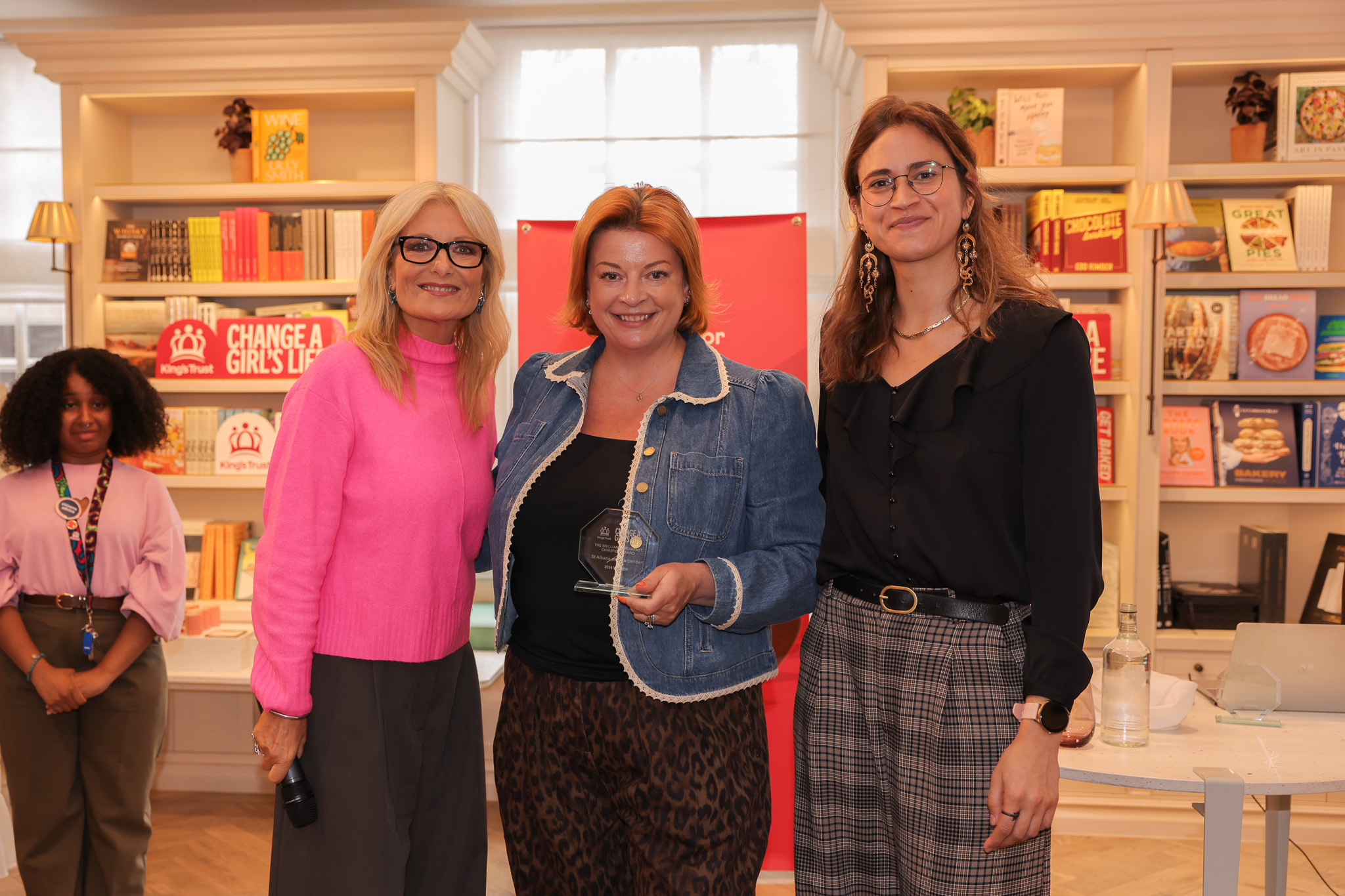 Gaby Roslin, Karen Snook, and King’s Trust Young Ambassador Cybele.