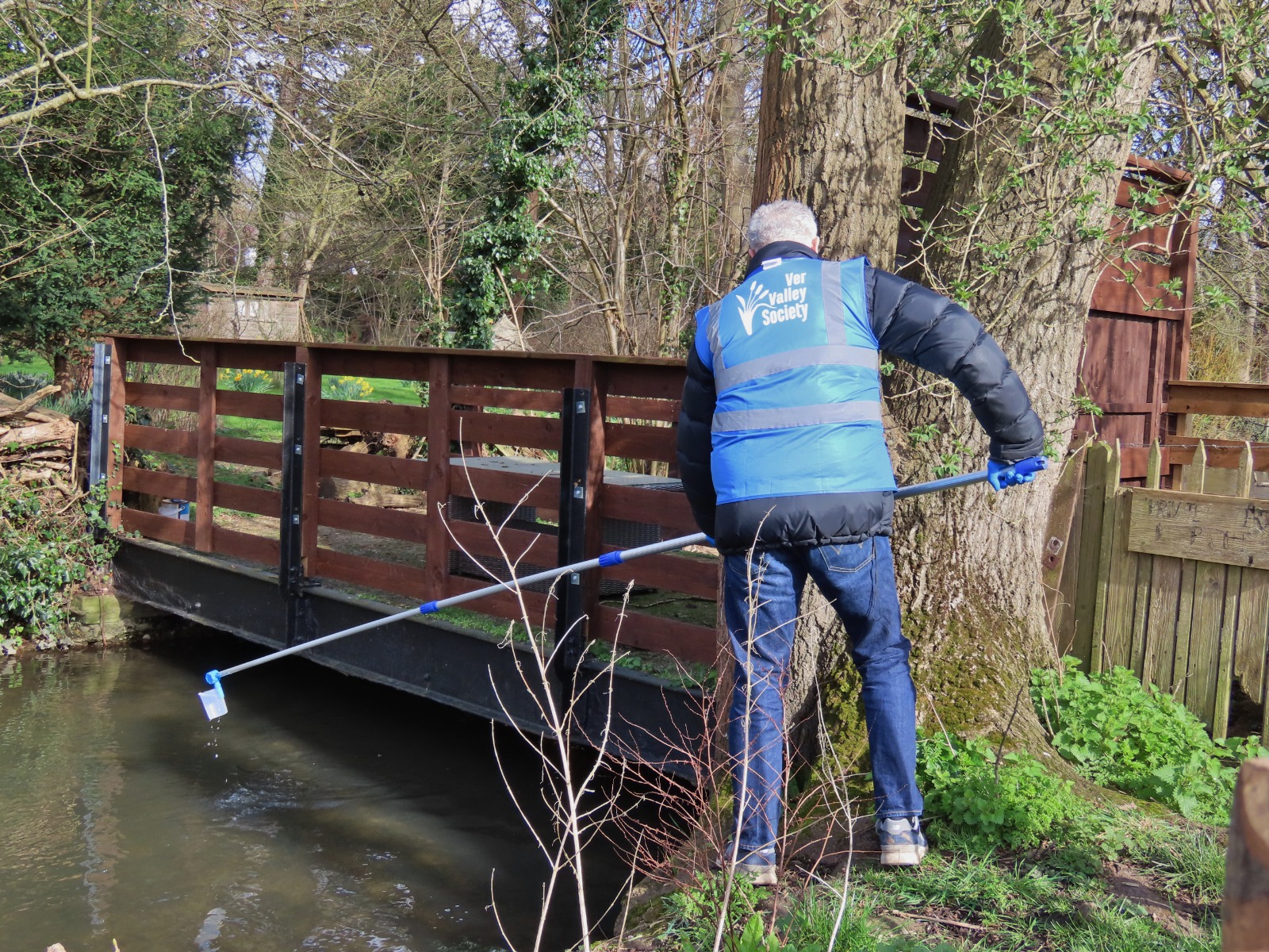Water sampling in the River Ver