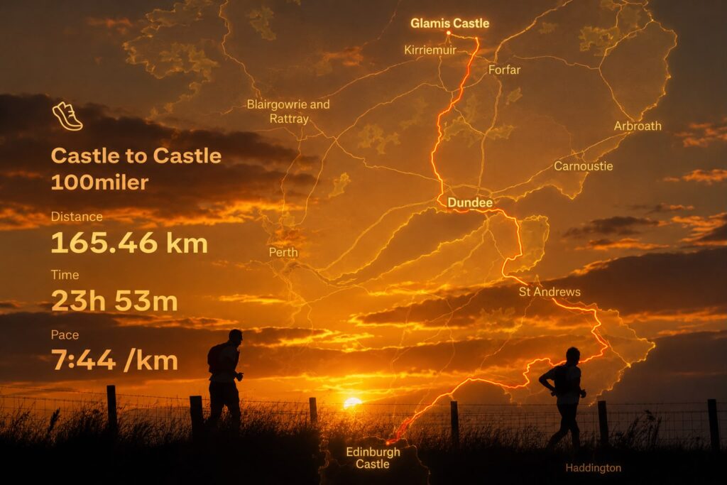 The route of the Edinburgh Ultra Marathon