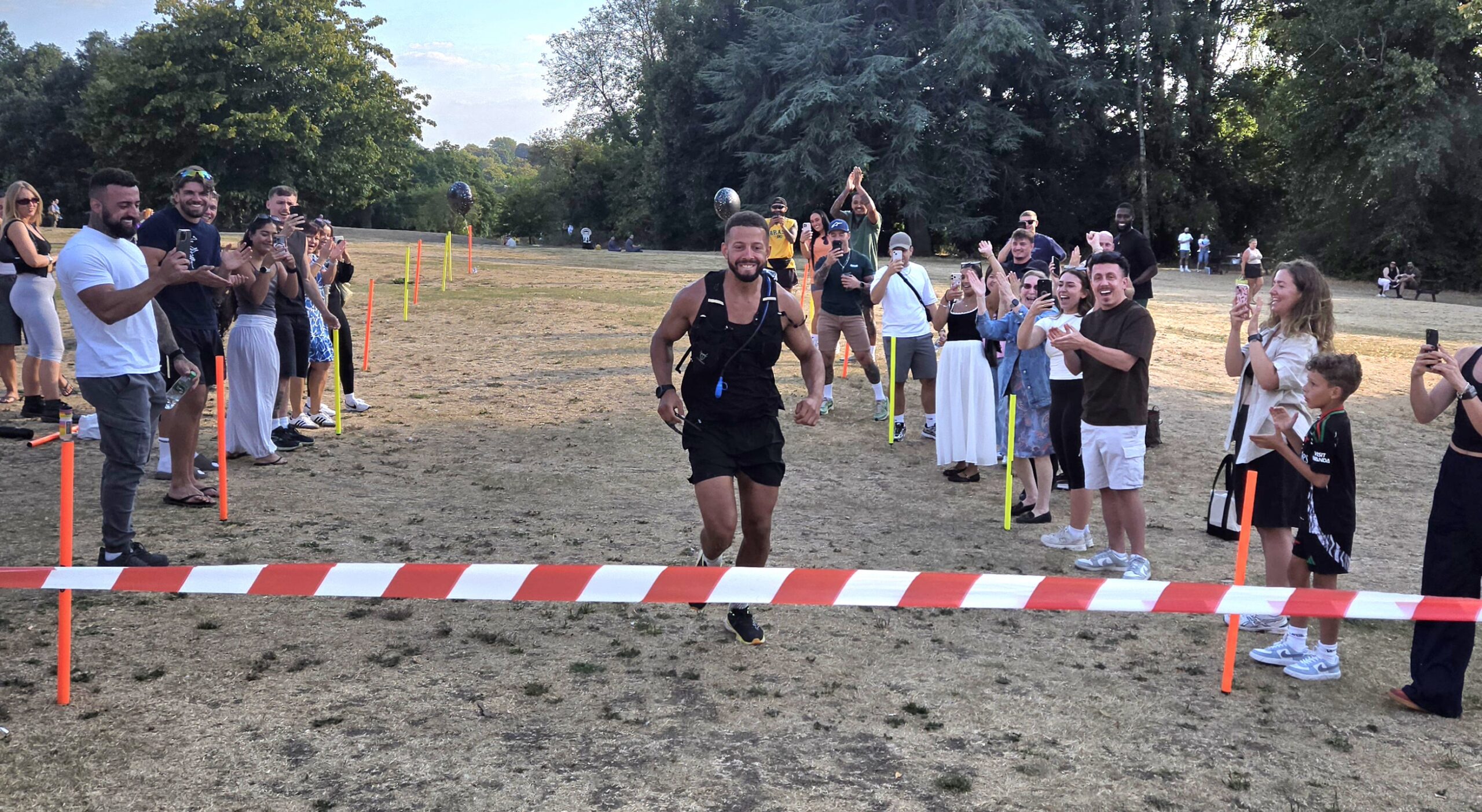 Ricky sprints for the finish line.