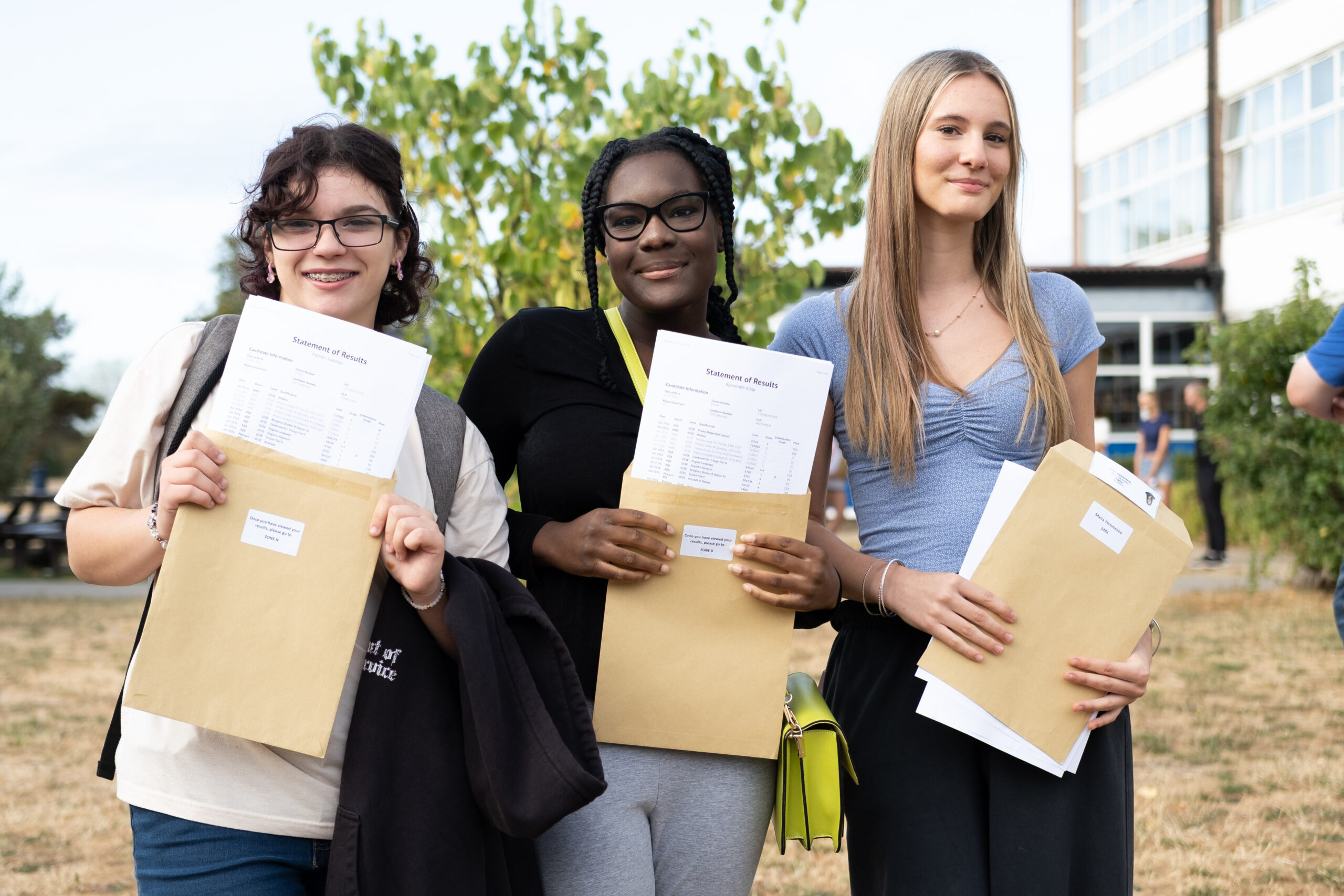 Smiles at Nicholas Breakspear School as GCSE results are collected