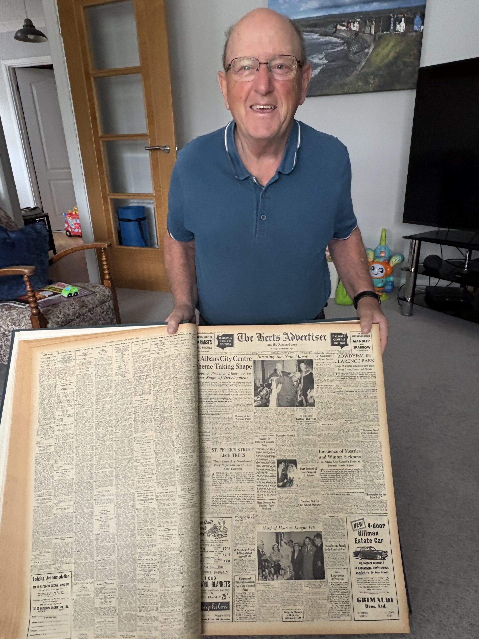 Jeremy Bromfield with the bound volume