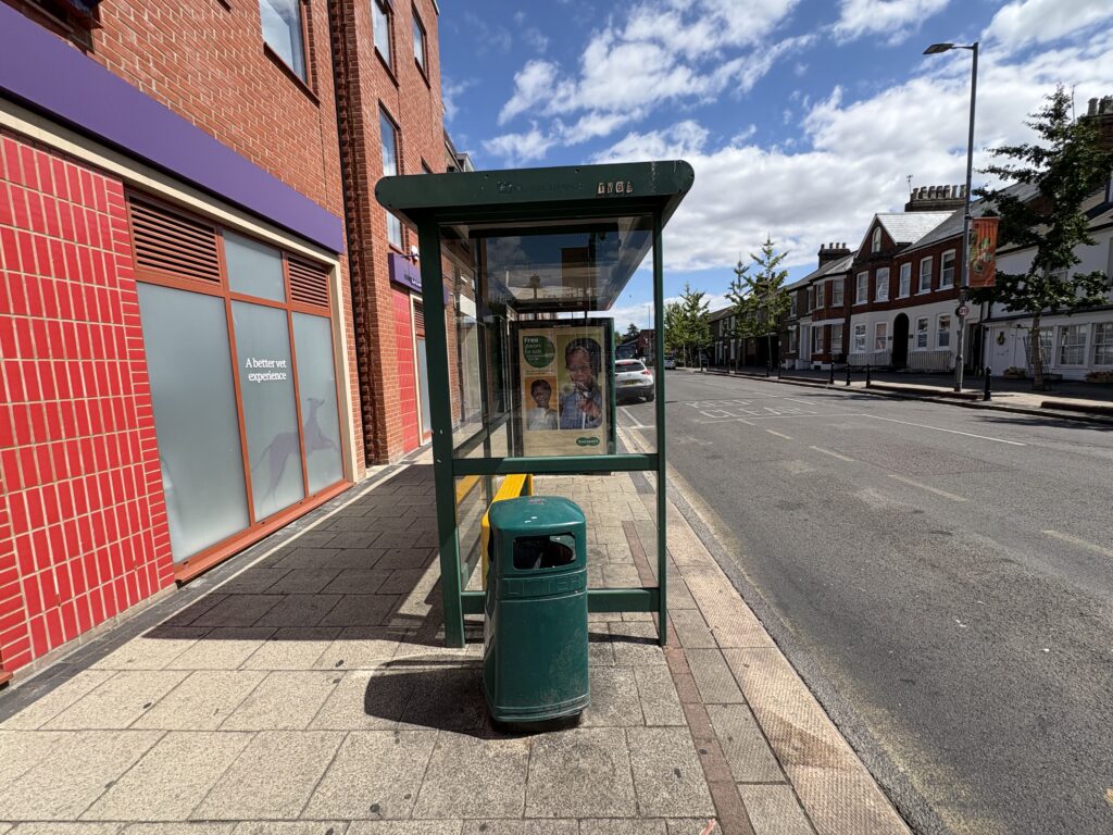"The Bus Stop Arms" in Victoria Street.