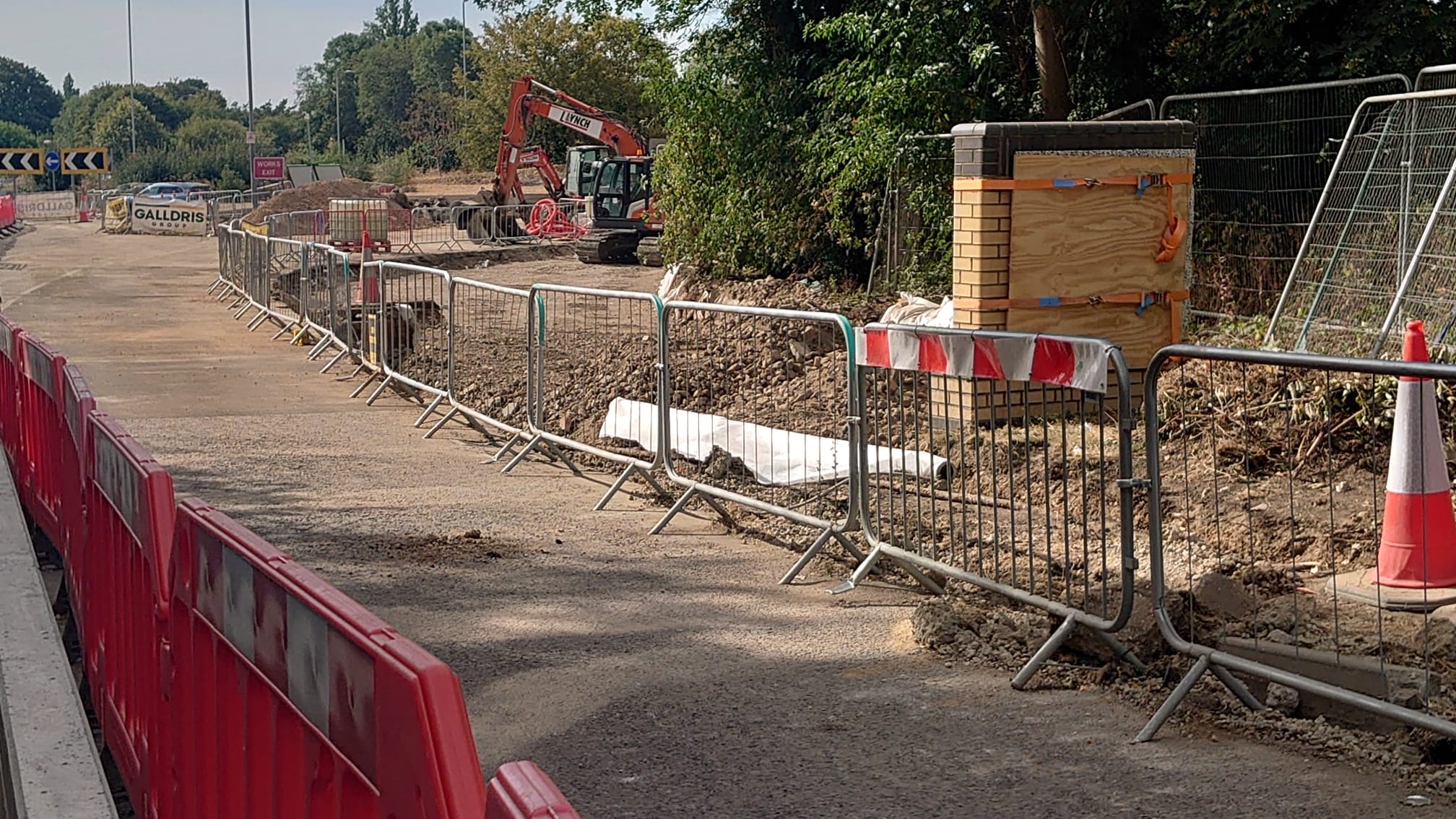 The trench which has now been filled in at Park Street roundabout.