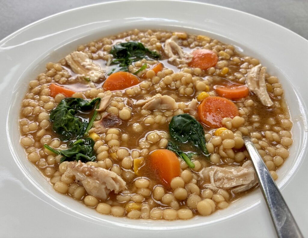 Chicken and cous cous soup
