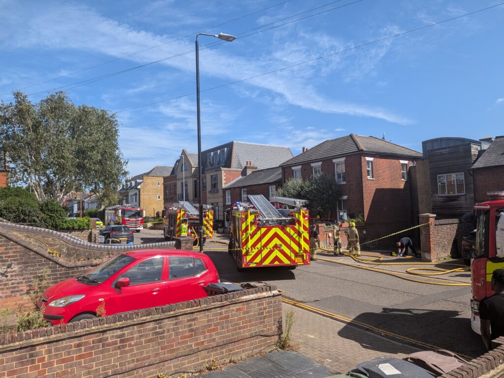 Fire engines in Lattimore Road, St Albans.