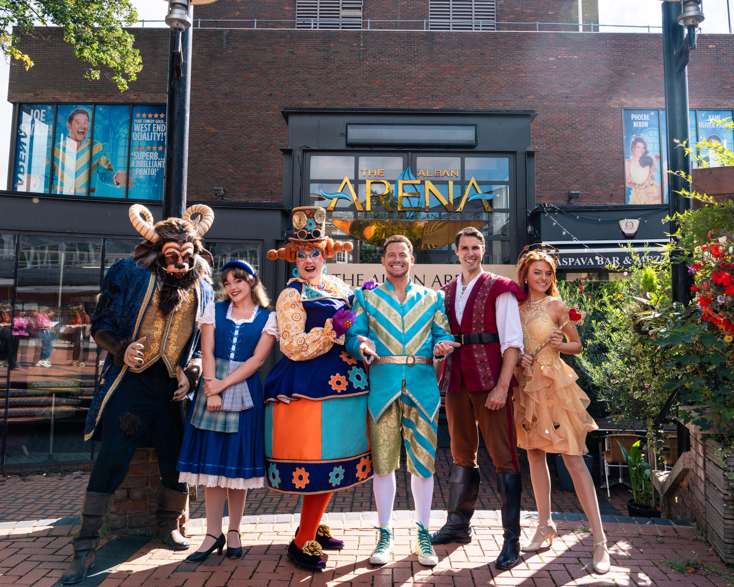 The cast of the Alban Arena panto Beauty and the Beast