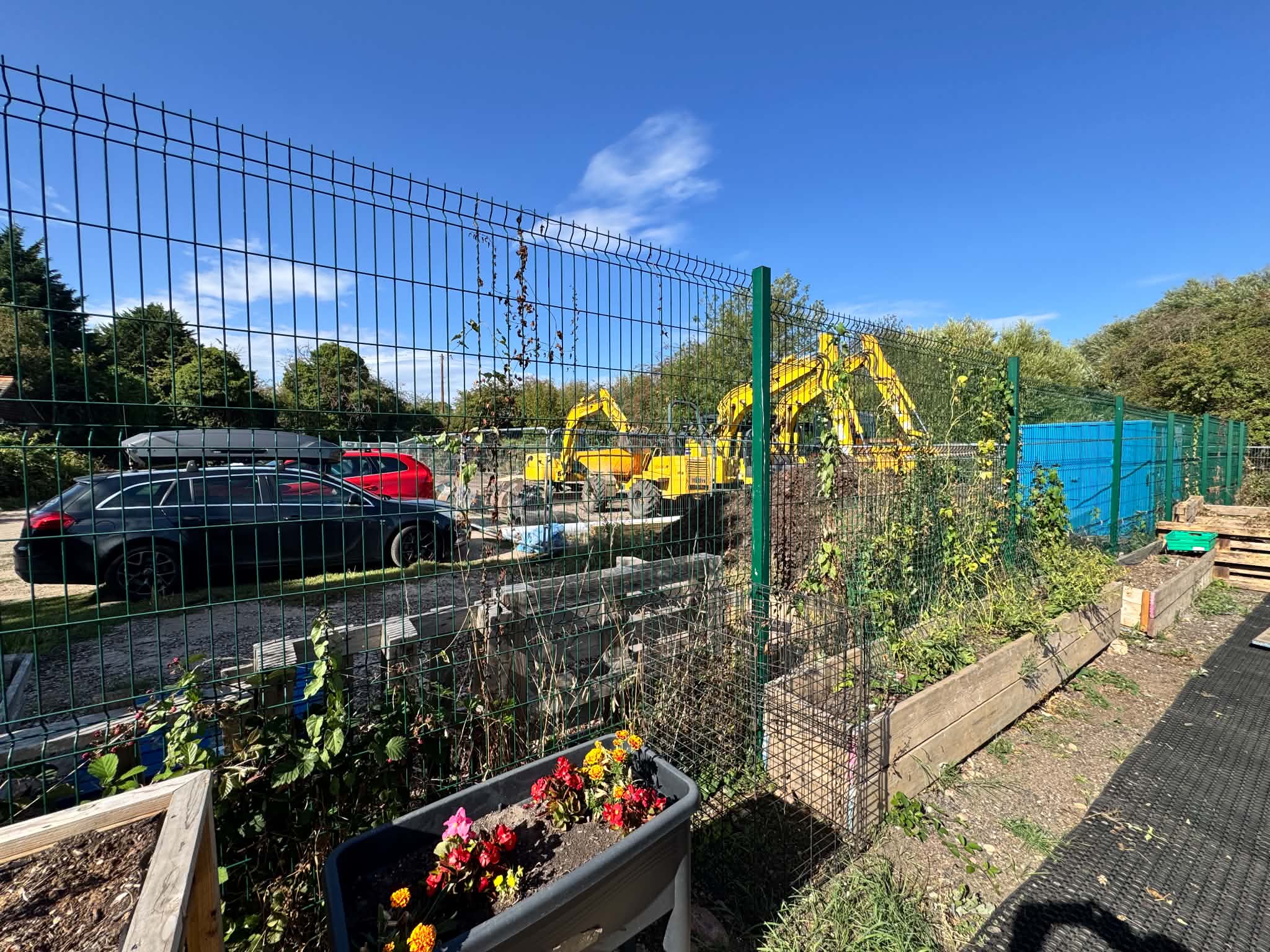 SEGRO's contractors adjacent to the allotments site.