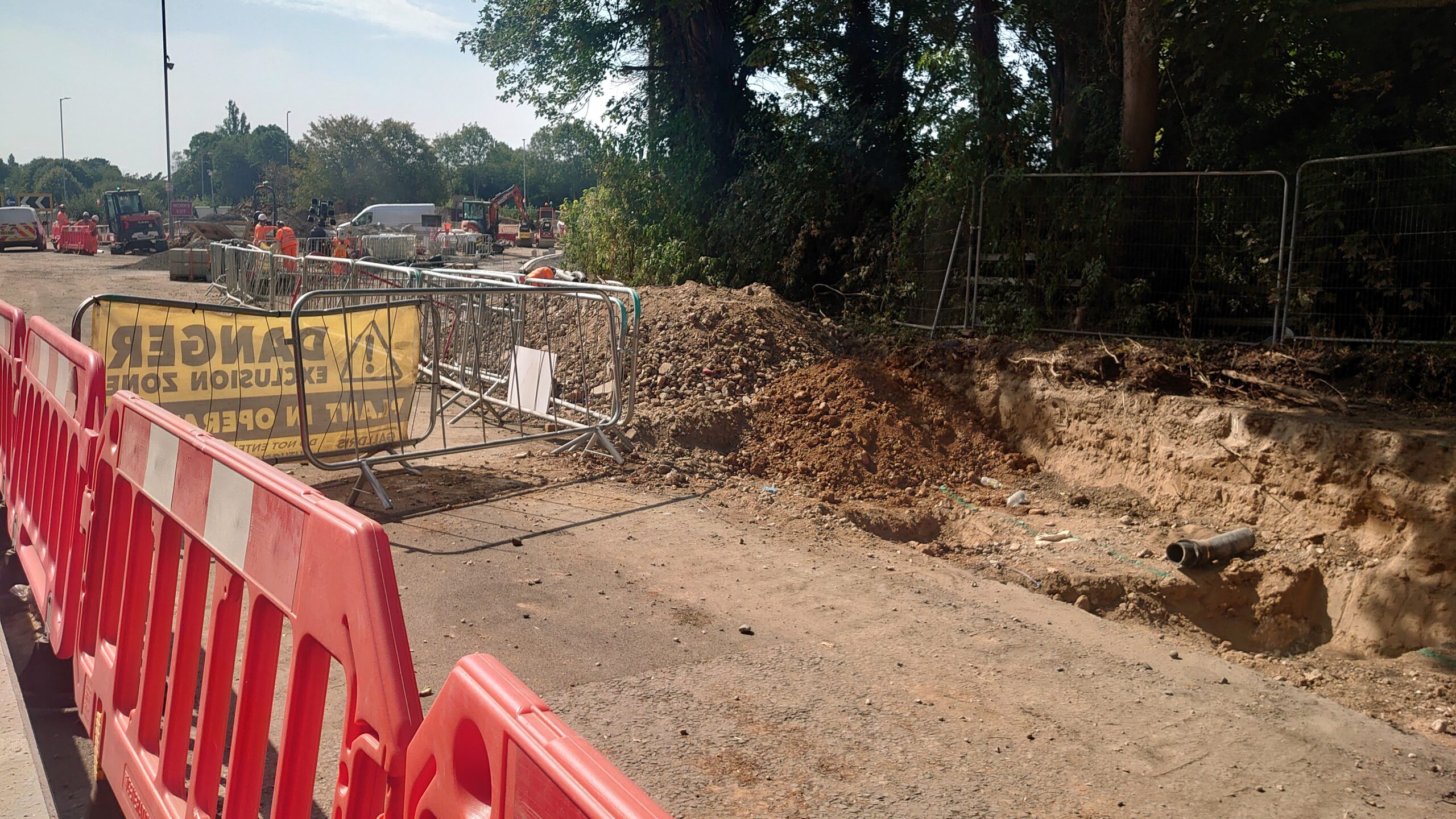 Roadworks at the bottom of St Julian’s Hill.