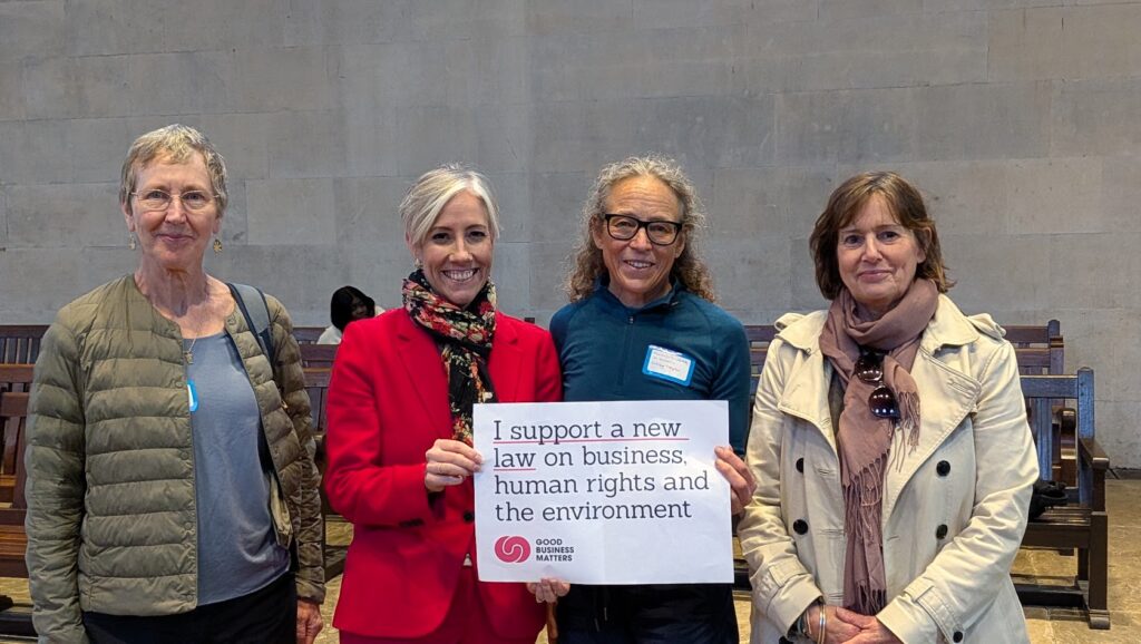 Daisy Cooper MP with members of St Albans District Friends of the Earth at the Good Business Matters lobby in Westminster