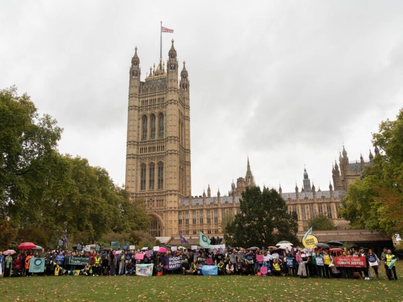 Activists from all over the UK at the Good Business Matters lobby