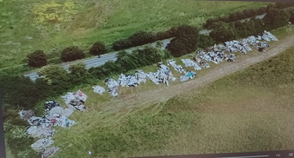 Hertfordshire fly-tipping filmed by a drone