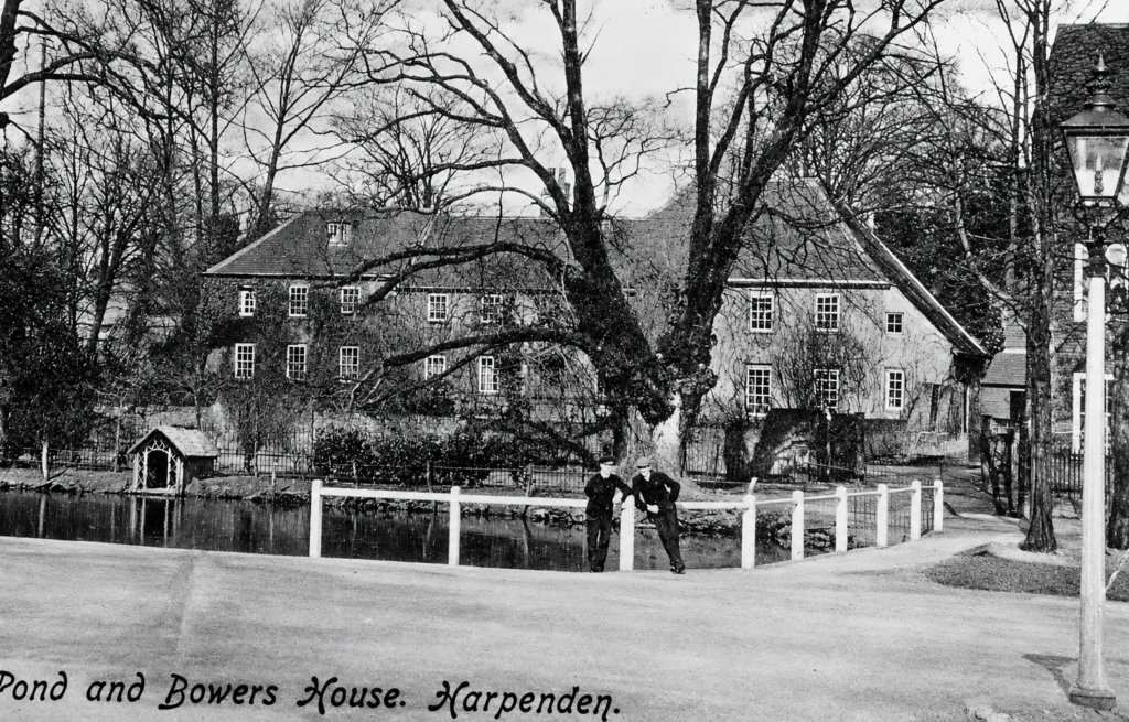 The pond and Bowers House